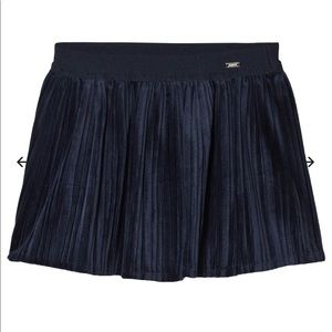 NWT 2T Mayoral Navy Pleated Velvet Skirt
